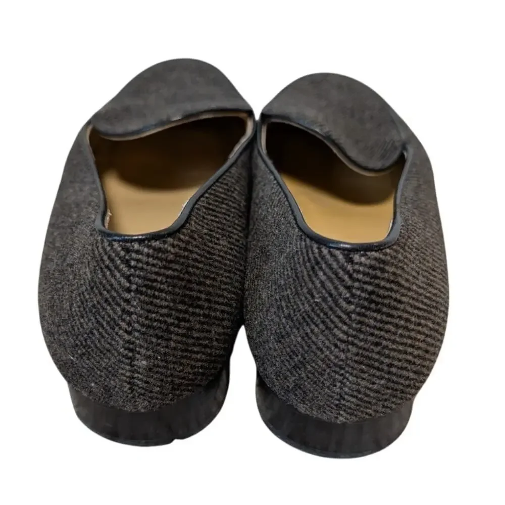 Talbots Black gray tweed Flats Womens Comfortable Slip On Work Office Shoes 10W